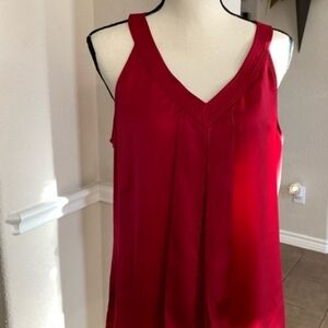 Ann Taylor Red Sleeveless Blouse